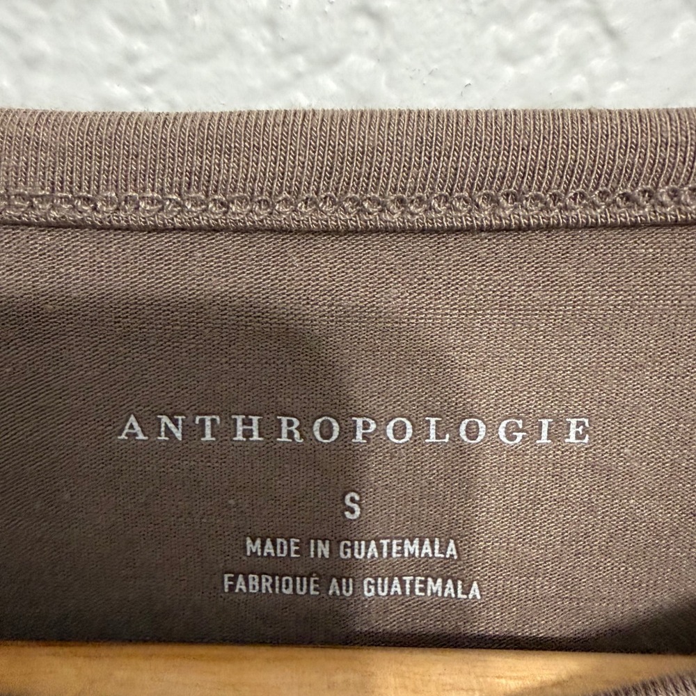 Anthropologie Womens Brown Long Sleeve Crewneck Jersey Top Small Earthy Layering - Picture 3 of 5